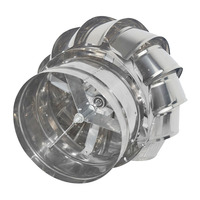 Ventilateur de toit à flux axial électrique résistant à la pluie, entraîné par le vent, argenté, 1 pièce, extracteur en acier inoxydable