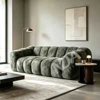 Vakuumkomprimiertes 3-Sitzer-Sofa aus Bubble-Bouclé-Stoff, modernes, geschwungenes Polstersofa für das Wohnzimmer