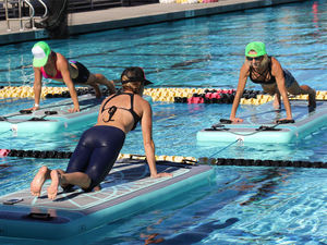 Opblaasbare gymnastiekmat, opvouwbaar, fitness, drijvend aquamat voor zwembad, opblaasbare yogamat op water - Product Image 3