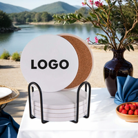 Lot de sous-verres en céramique personnalisables de style classique, absorbants, pour tasses à thé, vaisselle, supports vierges pour sublimation, pour café et boissons