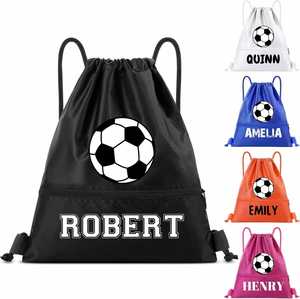 Personalised Drawstring <b>Backpack</b> Waterproof Polyester Sport Gym Sack Pack for Travel Daily Soccer Events Business Promotional - Product Image 1