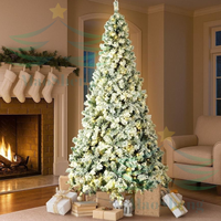 Sapin de Noël floqué en PVC, artificiel, pré-éclairé, en PE, pour intérieur et extérieur, vente en gros, personnalisable, OEM