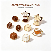 Pins en émail personnalisables au design classique de café, badges métalliques à la mode pour les amateurs de café, avec motifs cafetière Moka, grains de café et tasses à thé, épingles de revers