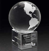 Boule de terre en cristal brillant de haute qualité, boule de verre avec Base en cristal