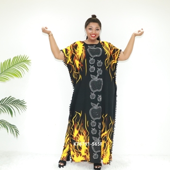 knee length dresses for ladies Girl's Occasion Dress | Turtleneck African Print Dress for Girls main image 1