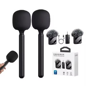 3-in-1 draadloze microfoon voor buitengebruik, handheld stick met 2 microfoons, reversmicrofoonhouder voor DJI RODE <span class=keywords><strong>MIC</strong></span>, interview, vlogopnames - Product Image 1