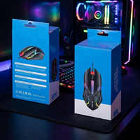 Luminous Lightweight Wired USB Gaming Mouse Ergonomic Support Optical Sensor Seven-color Backlit for PC