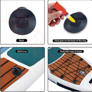 Anneaux en D élastiques pour le rangement de kayaks/planches de surf avec boucles en D en acier inoxydable, sangles pour planches de SUP, patchs en PVC de 6,5 cm, anneaux de retenue - Product Image 2