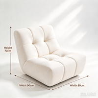 Fauteuil lounge moderne en bouclette avec revêtement doux au toucher, design modulaire pour salon de luxe et hôtel