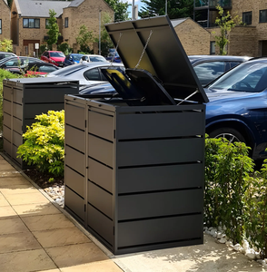 <span class=keywords><strong>Poubelle</strong></span> à roulettes durable avec couvercle, <span class=keywords><strong>poubelle</strong></span> de jardin, rangement, bac de recyclage <span class=keywords><strong>extérieur</strong></span>, <span class=keywords><strong>abri</strong></span> <span class=keywords><strong>pour</strong></span> <span class=keywords><strong>poubelle</strong></span> en acier <span class=keywords><strong>extérieur</strong></span> - Product Image 6