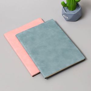 Carnets et journaux scolaires personnalisés en cuir PU blanc A5, reliure rigide, vente en gros - Product Image 4