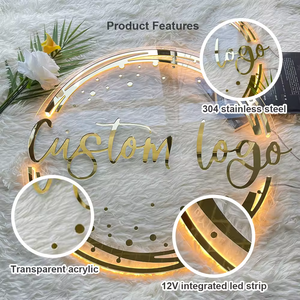 Salón de belleza Led Light Custom Led Retroiluminado logo Signos personalizados para Business Logo Light Metal Business Sign Illuminate 3D Logo Sign - Product Image 4