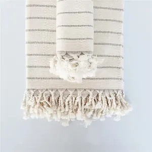 High Quality Sand Free Large Rectangle Hamam Peshtemal 100% Cotton Turkish Beach Towel for Bath Beach Spa Sauna