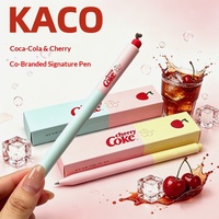Pulpen Gel Kreatif Cherry Coke 0.5mm Ujung Peluru Tinta Hitam Cepat Kering Dua Warna untuk Hadiah, Pelajar, Belajar, dan Eceran