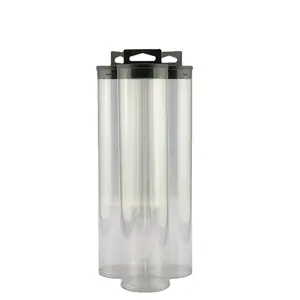 Original Manufacturer Custom Clear Cylinder Plastic Packaging Tubes With Caps Hook Container Plastic Round Packaging
