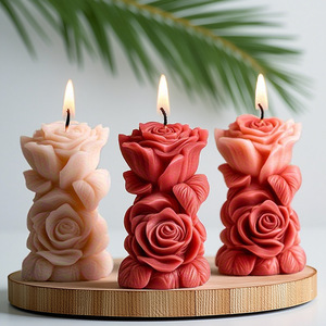 Neue Ideen Blütenblattförmige Aromatherapie-Kerzenform aus Silikongel, Rosenförmige DIY Valentinstag Handarbeit Räucherstäbchen-Diffusor - Product Image 2