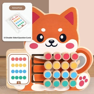 Jeu de tri des couleurs des animaux en bois Montessori double face, <span class=keywords><strong>puzzle</strong></span> de logique avec tableau de dessin, jouet pour développer la motricité fine - Product Image 4