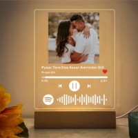 Plaque lumineuse LED personnalisée avec support, veilleuse musicale sur mesure, cadeau d'anniversaire ou de Saint-Valentin pour lui ou elle, chanson Spotify