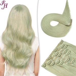 ผมต่อแบบคลิปหนีบ FH 100 กรัม ผมแท้ยุโรป Remy แบบตรง  ชนิด Double Drawn - Product Image 1