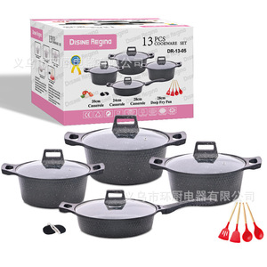 <span class=keywords><strong>Set</strong></span> di Pentole in Ceramica Stile Coreano MU 13 Pezzi DR1305, Qualità da Esportazione, Include Pentola per Zuppa e Padella Antiaderente, Nuovo Design in Maifanite - Product Image 1