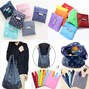 Borse riutilizzabili pieghevoli per la spesa Shopping Shopping borse lavabili colorate in poliestere Ripstop pieghevole Eco - Product Image 4