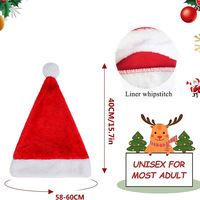 Chapeau de Noël en peluche courte Père Noël Adulte Enfants Chapeau de Noël Décoration de Noël
