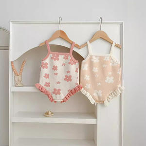 Nieuwe Zomer Stijl Baby Rompertjes Meisje Katoenen Baby Kleding Gebreide Trui Stof Kruipen Pak Bloemen Lieve Baby Jumpsuit - Product Image 2