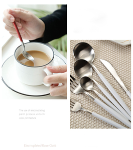 Ensemble de couverts <span class=keywords><strong>Homedesign</strong></span> en acier inoxydable portugais, motif léopard créatif, pour le camping, finition rose gold, finition mate, modèle artisanal - Product Image 6