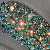 Lustre fleur en cristal maison luminaire décoratif salon chambre suspension lampe