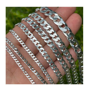 RINNTIN BSC60 prezzo all'ingrosso 3mm 5mm diamante taglio cordolo collana a maglia in argento <span class=keywords><strong>Sterling</strong></span> 925 gioielli uomini catena a maglie cubane - Product Image 5