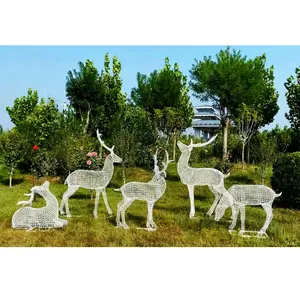 대형 추상 스테인레스 스틸 조각 야외 기하학적 금속 동상 동물 예술 정원 조각