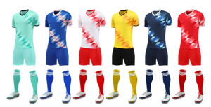Conjunto de Uniforme de Fútbol Personalizado para Hombre, Transpirable, Manga Corta, Uniforme de Fútbol para Entrenamiento de Equipo, Impresión por Transferencia de Calor, 100% Poliéster - Product Image 2