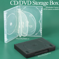 SUNSHING Lot de 22 mm de boîtes de remplacement vides pour CD/DVD avec plateau, boîte de rangement noire pour disques DVD de 25 mm, boîtes de rangement multimédia pour jeux