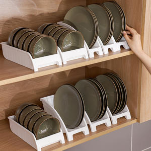 Útil Vajilla de cocina Platos Cuencos Estante de almacenamiento de plástico con escurridor Fregadero Mostrador <span class=keywords><strong>Armario</strong></span> Estante de secado Escurridor de platos de plástico - Product Image 3