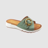 Chaussures compensées à plateforme pour femmes avec boucle métallique, mules compensées à bout ouvert, légères et à semelle épaisse