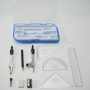 מכירה חמה של 10 חלקים ציוד לסטודנטים סט ערכת גיאומטריה מתמטית עם קופסת אחסון חסינת נפץ - Product Image 3