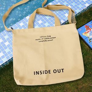 Eco Friendly Large Capacity Canvas Tote <b>Bag</b> with Detachable Shoulder Strap Slogan Print <b>for</b> <b>Women</b> Daily Shopping <b>Work</b> - Product Image 4
