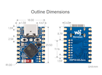 Papan Pengembangan Mini ESP32-S3, Berbasis Prosesor Dual-Core ESP32-S3, Frekuensi Operasi 240MHz, Wi-Fi 2.4GHz & 5