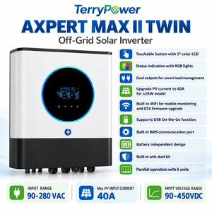 Onduleur solaire hors réseau 8KW 10KW 12KW 230VAC à onde sinusoïdale pure avec double MPPT et surveillance Wi-Fi pour batterie lithium domestique - Product Image 4