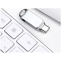Mini clé USB en métal avec logo personnalisé Clé de stockage USB OTG pivotante pour téléphone avec capacité de 2 Go à 128 Go de type C Boîte d'emballage
