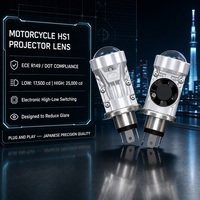 Phare avant à LED bi-faisceau haute puissance 32W HS1 avec lentille de projecteur, ampoule blanche pour moto, ventilateur turbo silencieux, dissipation thermique, homologation E-mark