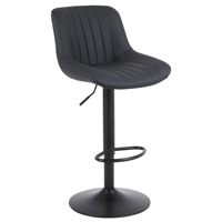 Tabourets de bar pour petit-déjeuner gris, modernes, sans accoudoirs, à hauteur réglable, en similicuir PU, pour îlot de cuisine