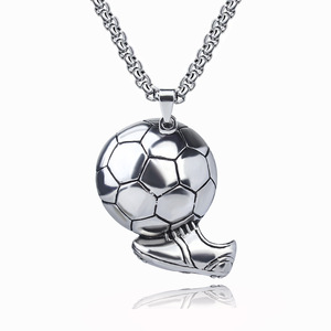 European American Fashion <strong>Football</strong> Pendant Necklace Unisex Alloy Chain Casual Sporty Jewelry Wholesale 2026 - Product Image 5