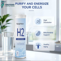 Comprimés d'eau hydrogénée H2 KingFisher Private Label, complément minéral pour l'hydratation quotidienne, l'énergie, le bien-être cognitif