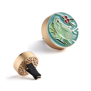 Metal Craft Cartoon Frog Pattern Green Color Scented Tablet Car Difuser - Product Image 2