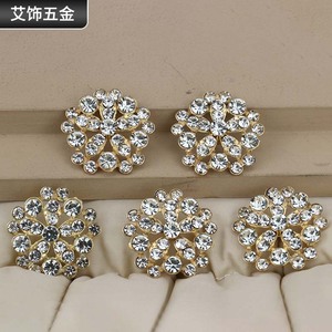 Boucle de bijoux florale en alliage, sertie de zircon doré, accessoires de cheveux de mariage, couronnes, guirlandes, diadèmes - Product Image 1