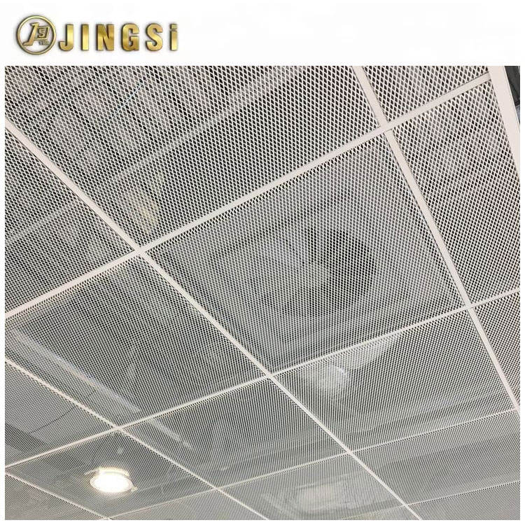 0.60m X 0.60m Black Expanded Metal Ceiling Tiles Stretch Ceiling Mesh ...