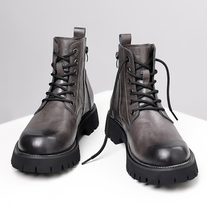 Botas de Hombre Color Bronceado, de Ante Sintético, con Cordones, Punta Redonda, Suela de Goma, Estilo Otoñal, Zapatos para Caminar - Product Image 4