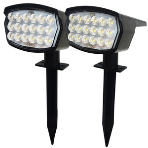 ไฟสปอร์ตไลท์พลังงานแสงอาทิตย์ 20W LED IP65 สำหรับสวนกลางแจ้ง แสงสีขาวอบอุ่น แบบเสียบพื้น - Product Image 1