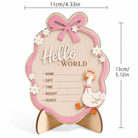 Panneau d'annonce de naissance Silly Goose, panneau en bois « Hello World » pour les étapes importantes, pour le premier anniversaire, cadeau souvenir de baby shower, artisanat